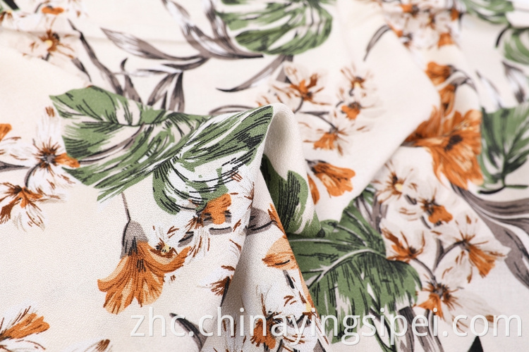 Factory Printed 120gsm Textile Dress Moss Crepe 